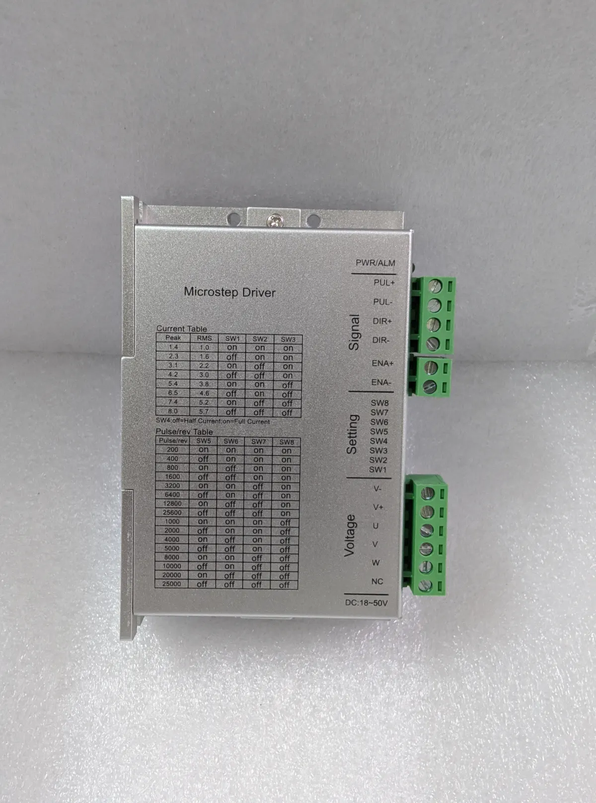 Stepper drive, 3 phase 24~50VDC, 1.4~8A.