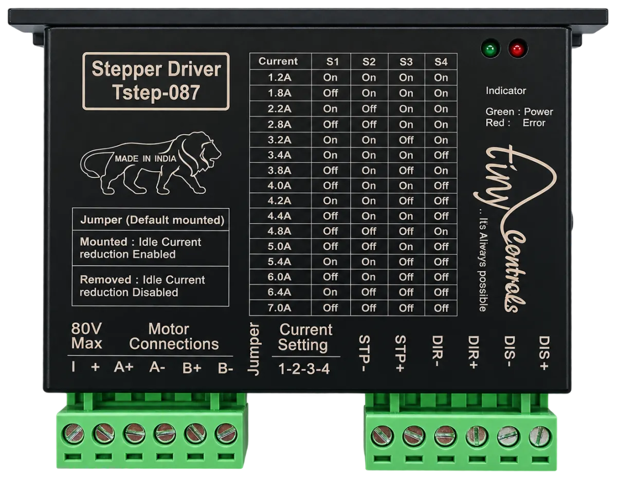 Tstep-087 Stepper Driver, output current 1.2 - 7.0 A