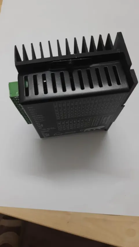 Tstep-117X stepper drive, view of the terminal blocks and DIP switches
